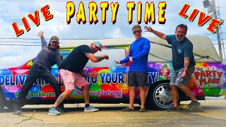 PARTY TIME LIVE |tiny house homesteading off-grid cabin build, DIY HOW TO sawmill tractor tiny cabin