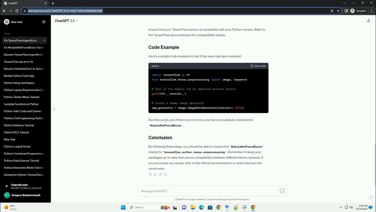 Modulenotfounderror no module named tensorflow python keras