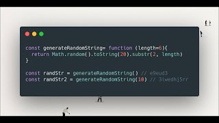 Inspektør Pine Kontinent The Fastest Way To Generate Random Strings in JavaScript - YouTube