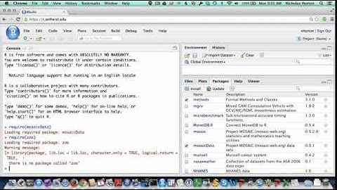 Getting Started with RStudio at Amherst: All about add-on packages