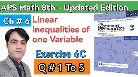 Exercise 6C Question 1 To 5  II APS Maths 8th II New Secondary Math Book 3 Updated Edition #taleem