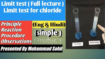 Limit test for chloride with principle and procedures Inorganic chemistry full lecture