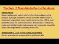 The Role of Mass Media During Pandemic 📰 | Essay in English | WritingClassesPro