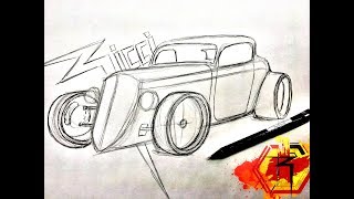 COMO DIBUJAR UN AUTO HOT ROD ( FACIL )