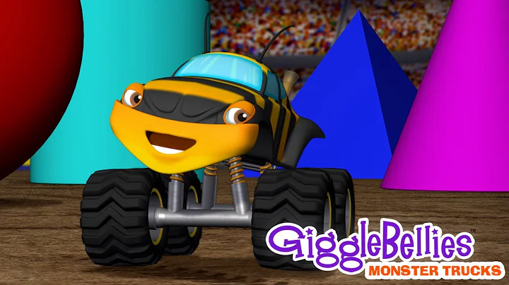 Learn 3D Shapes with Monster Trucks 🟥 | GiggleBellies