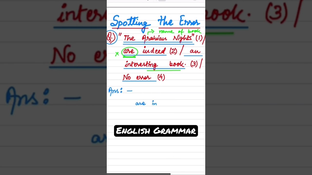 English Grammar-Spotting the Error part 13 🔥😎😬 