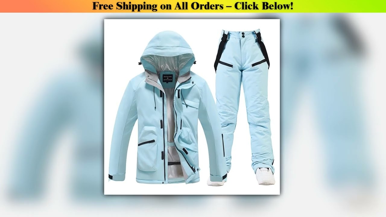 New, Men's and Women's Ski Suit Sets, Waterproof, Snow Costume, Ski Jacket and Pant Set, Outdoor