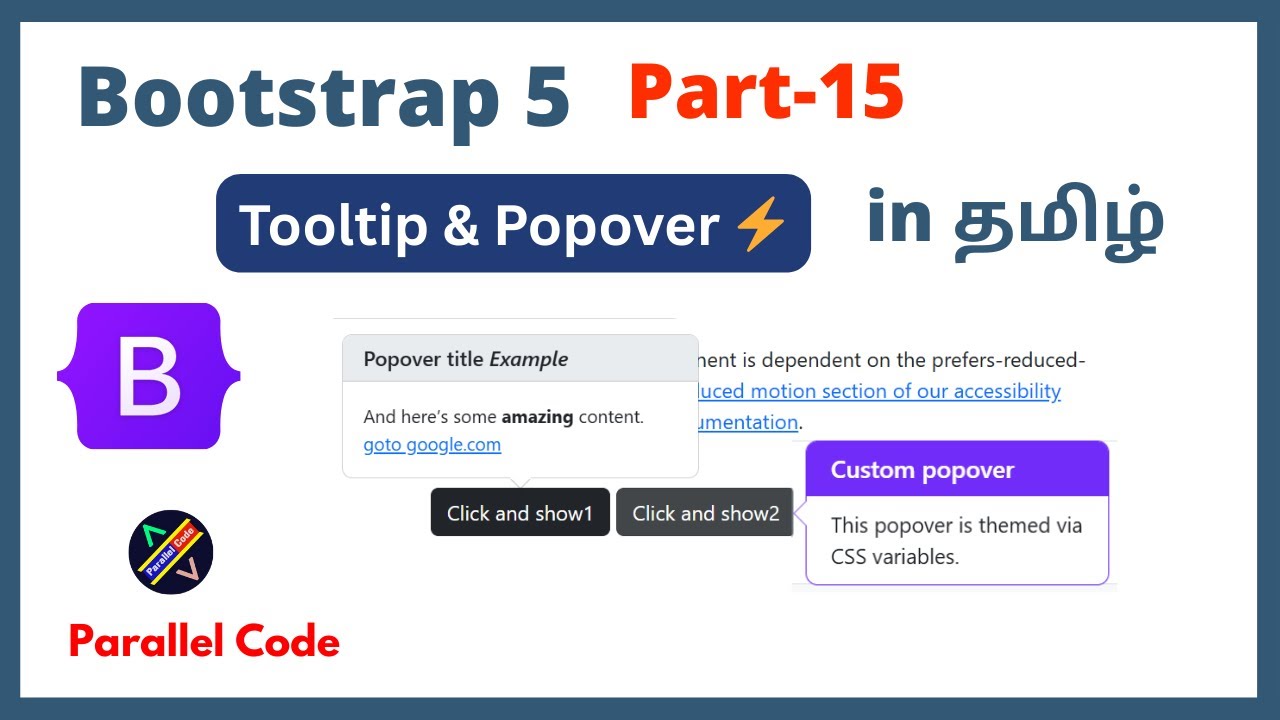 Bootstrap 5 Popover & Tooltip Tutorial in Tamil | How to Use Popover ...