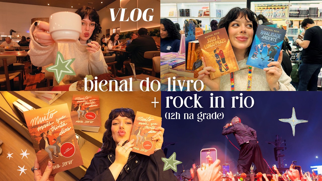vlog 💌 minha primeira bienal como autora, livros com minhas capas + 12h na grade do Rock in Rio!