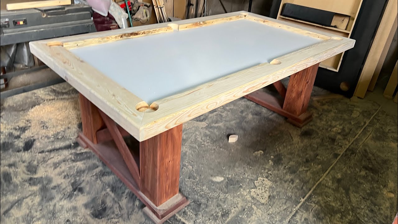 Cómo fabricar una mesa de billar en madera de pino y patas en X (actualización) tercera parte 