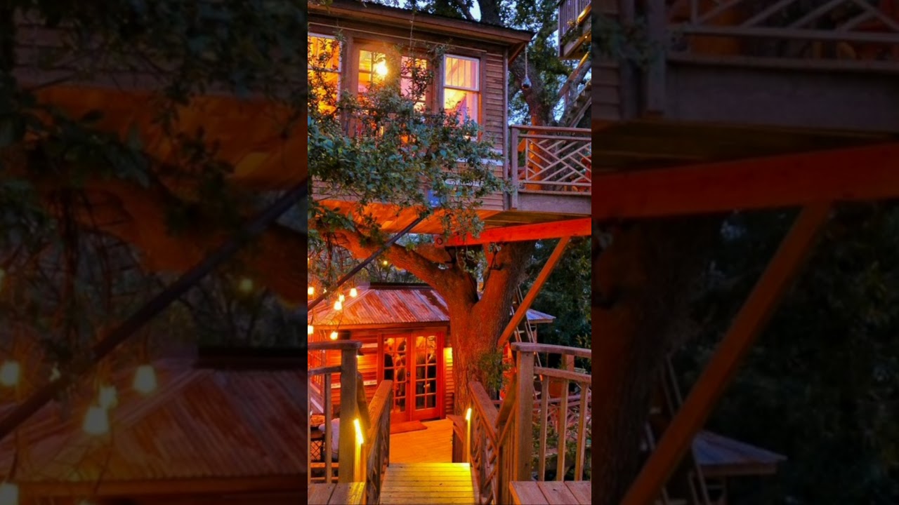 Would You Sleep Here? | In The Wild | On A Beautiful Tree house ♻️ | With Natural Water Flow Below 💚