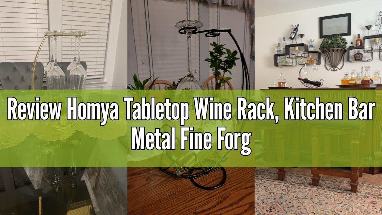 Review Homya Tabletop Wine Rack, Kitchen Bar Metal Fine Forged Wine Glass Display Holder, Holds 1 Wi
