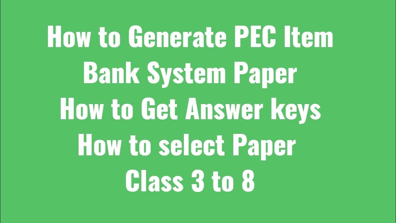 How to Generate SBA Papers step by step from Item Bank System|SBA PAPERS|