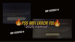PS5 WIFI ERROR FIXED!!!! ✅ (2025) [NW-102308-4 / NW-102498-4]