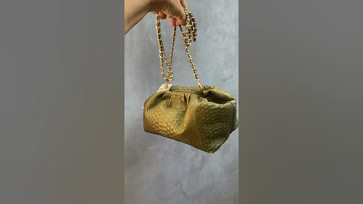 Genuine #python skin #pouch green #bag. Shop online via link in bio #handbag #pythonbag #pythonskin