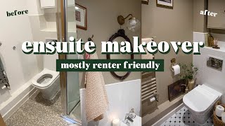 Ensuite Bathroom Makeover full of RENTER FRIENDLY hacks