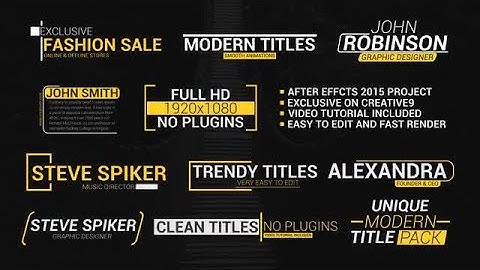 Clean Elegant Titles After Effects Templates