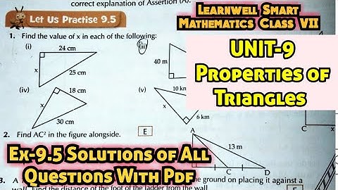 Learnwell smart Maths Class 7 Unit 9 Ex 9.5 Solutions| Class 7 learnwell maths Ex 9.5 Solutions Pdf