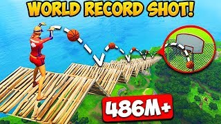 *MAX HEIGHT* BASKETBALL SHOT RECORD! (486M) - Fortnite Funny Fails and WTF Moments! #257