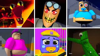 Obby Walkthrough! Candy Baby Barry, Escape Bob The Dentist, Rainbow Friends. All Jumpscares!