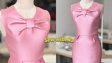 Sew with Na : Thiết kế váy nơ liền cánh bướm - váy nâng cao. How to make butterfly dress ? Easy !!!