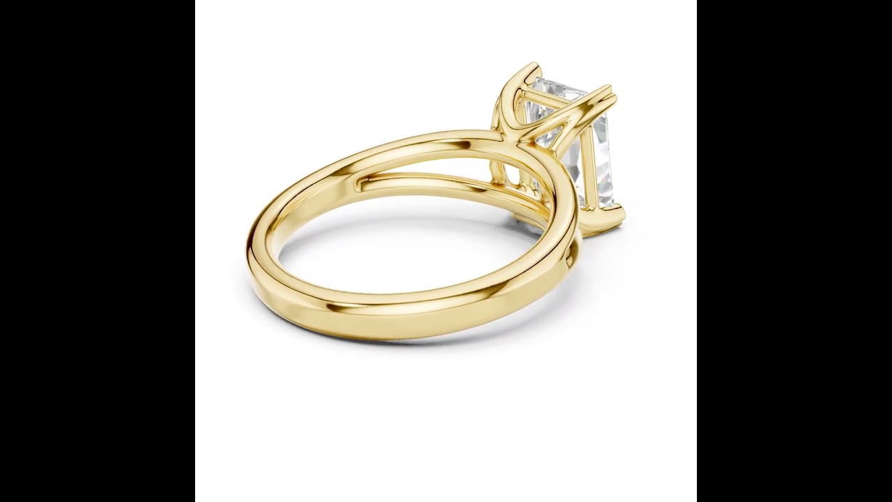 Classic Radiant Cut Double Prong Solitaire Diamond Ring