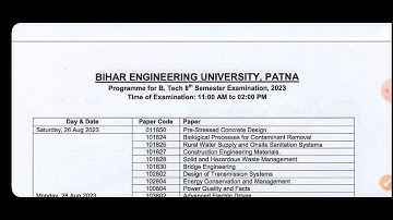 B-tech 8th Semester Exam Date out? | Bihar Engineering University Patna Latest News
