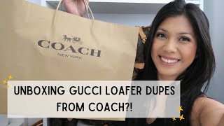 A CHEAP DUPE FOR THE GUCCI JORDAAN LEATHER LOAFERS?! LET'S UNBOX THE COACH HALEY LOAFERS!!