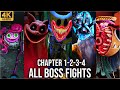 POPPY PLAYTIME CHAPTERS 1 2 3 4 ALL BOSS FIGHTS MONSTER Encounters 4K60fps 