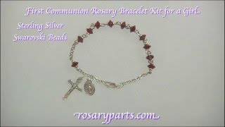 First Communion Rondelle Rosary Bracelet Kit for a Young Lady