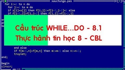 Thực hành tin học 8 - Lớp 8.1 CBL - Cấu trúc WHILE ..DO..