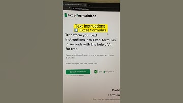 Excel Formula Generator