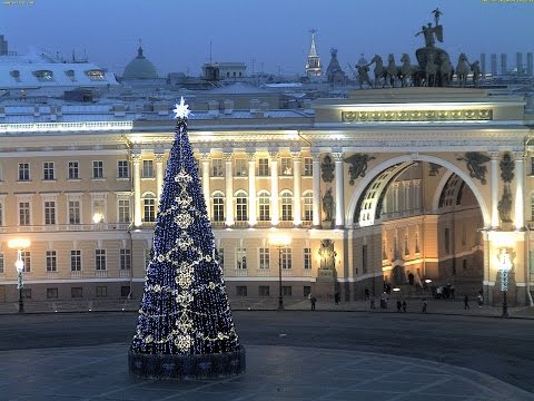 Главная ёлка Санкт-Петербурга Новый год 2014 таймлапс видео
