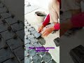 floor installation process using natural stone #shorts