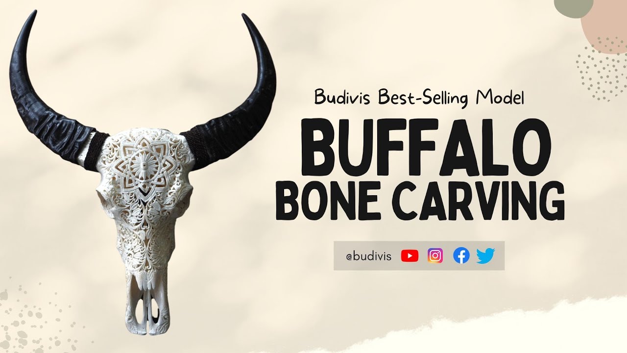 Buffalo Skull Bone Carving Made in Bali