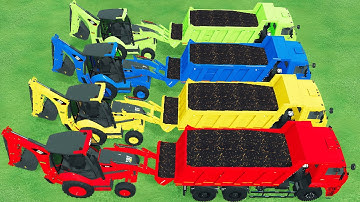 Work with Colors! 🎨 Canola Load & Sale with Colorful CAT Backhoe Loaders - Farming Simulator 22