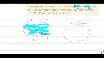For non-empty subsets A,B and C of a set X such that `AuuB= BnnC`, which one of the following, ...