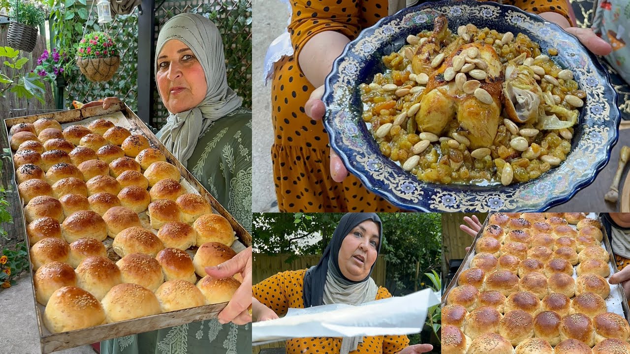 ‏￼ ‏هذا النهار درنا دجاج محمر بالزبيب 😋+ بريوش الشهدة خفيف ريشة