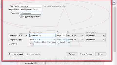 Hướng dẫn - Cấu hình Mail trên Thunderbird | P.A Việt Nam