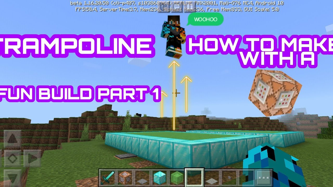 MINECRAFT 1.16 FUN BUILDS PART-1|| HOW TO MAKE A TRAMPOLINE WITH