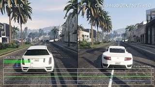 Grand Theft Auto 5 PS4 vs Core i3 4130/GTX 750 Ti Frame Rate Tests