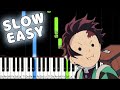 [FULL]Kimetsu no Yaiba OP - "Gurenge" - LiSA -　SLOW EASY Piano Tutorial [animelovemen]