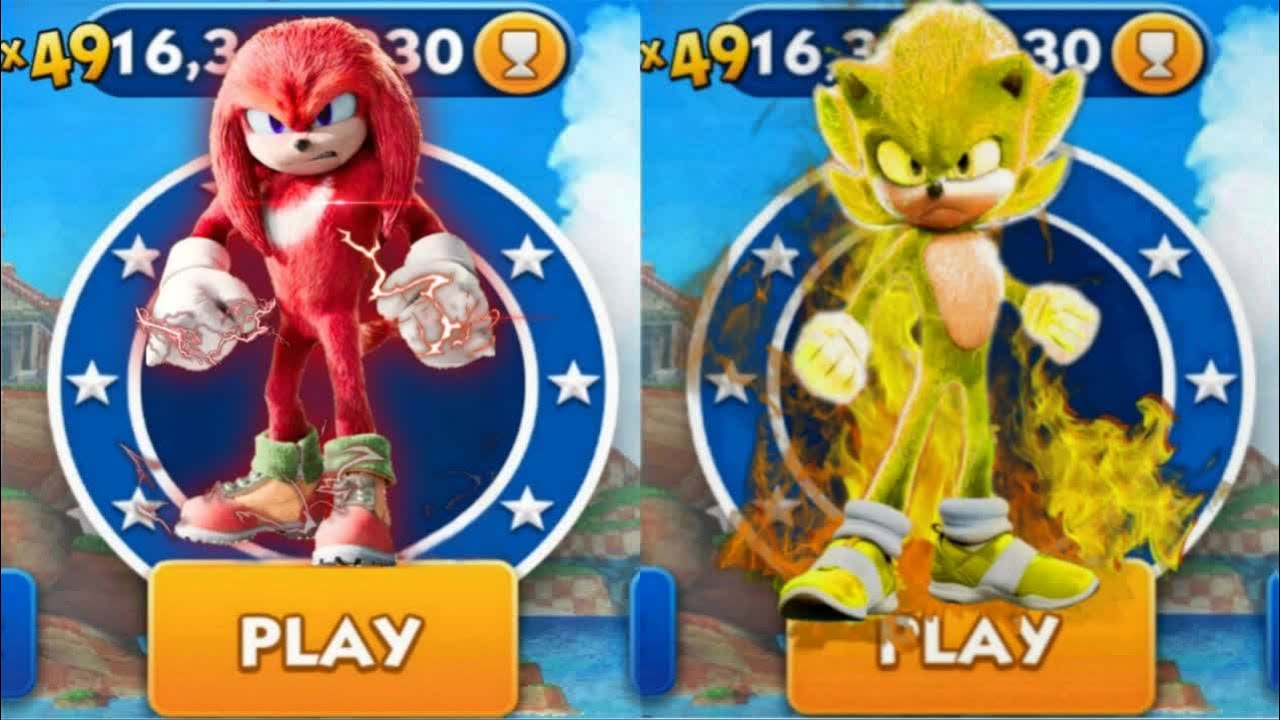 Sonic Dash - Sir Knuckles VS Movie Super Sonic _ Movie Sonic vs All ...