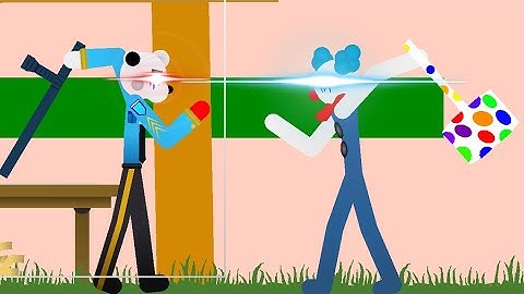 Clowny Vs Poley (Clown Vs Cop) StickNodes Animation Made By NightmareX_Blu3_L34v3s