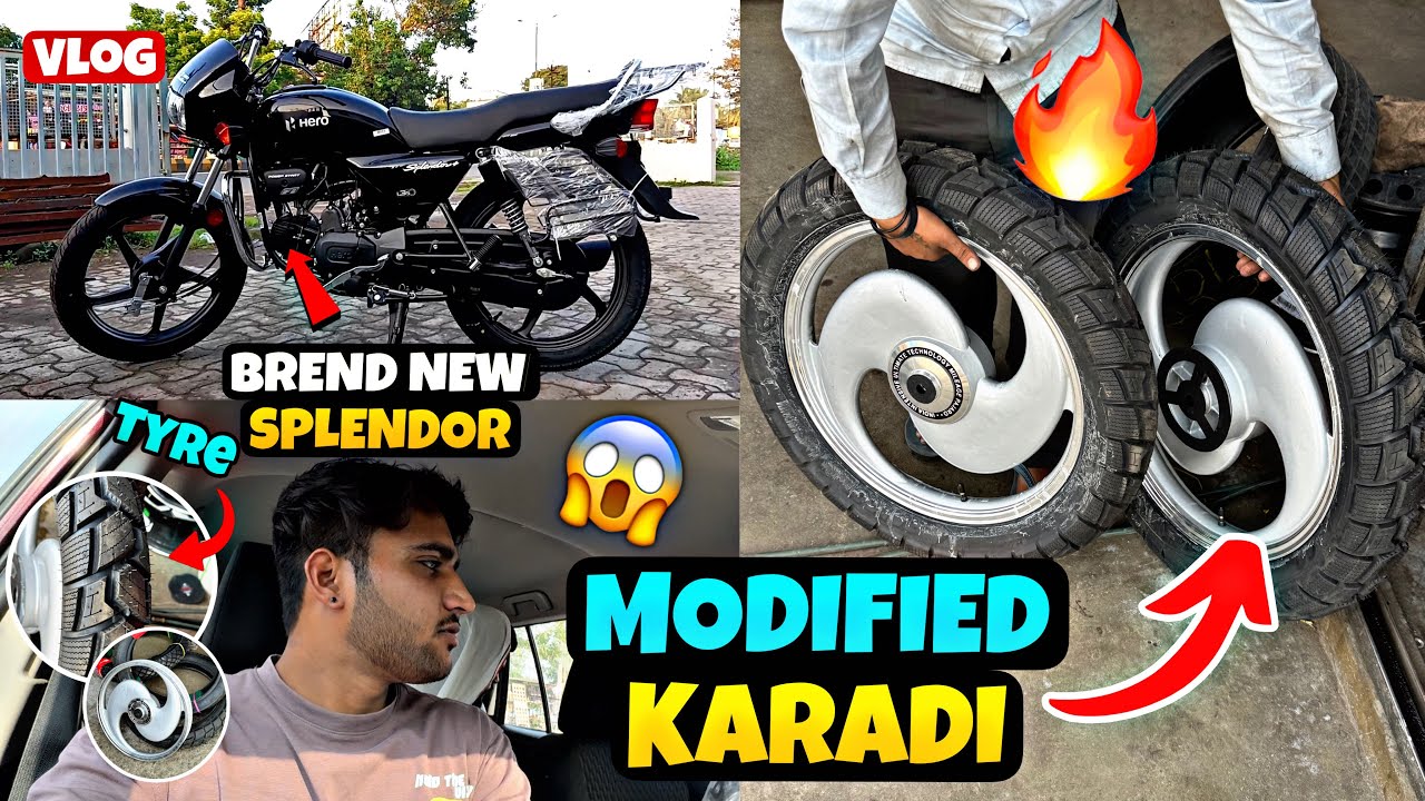 BREND NEW SPLENDOR KARADI MODIFIE😱| NEW TYRE🔥 NEW ALLOY @shekher_5600_Vlogs