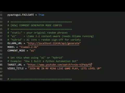 Automated YouTube Comments Using Python & Ollama! (Educational)