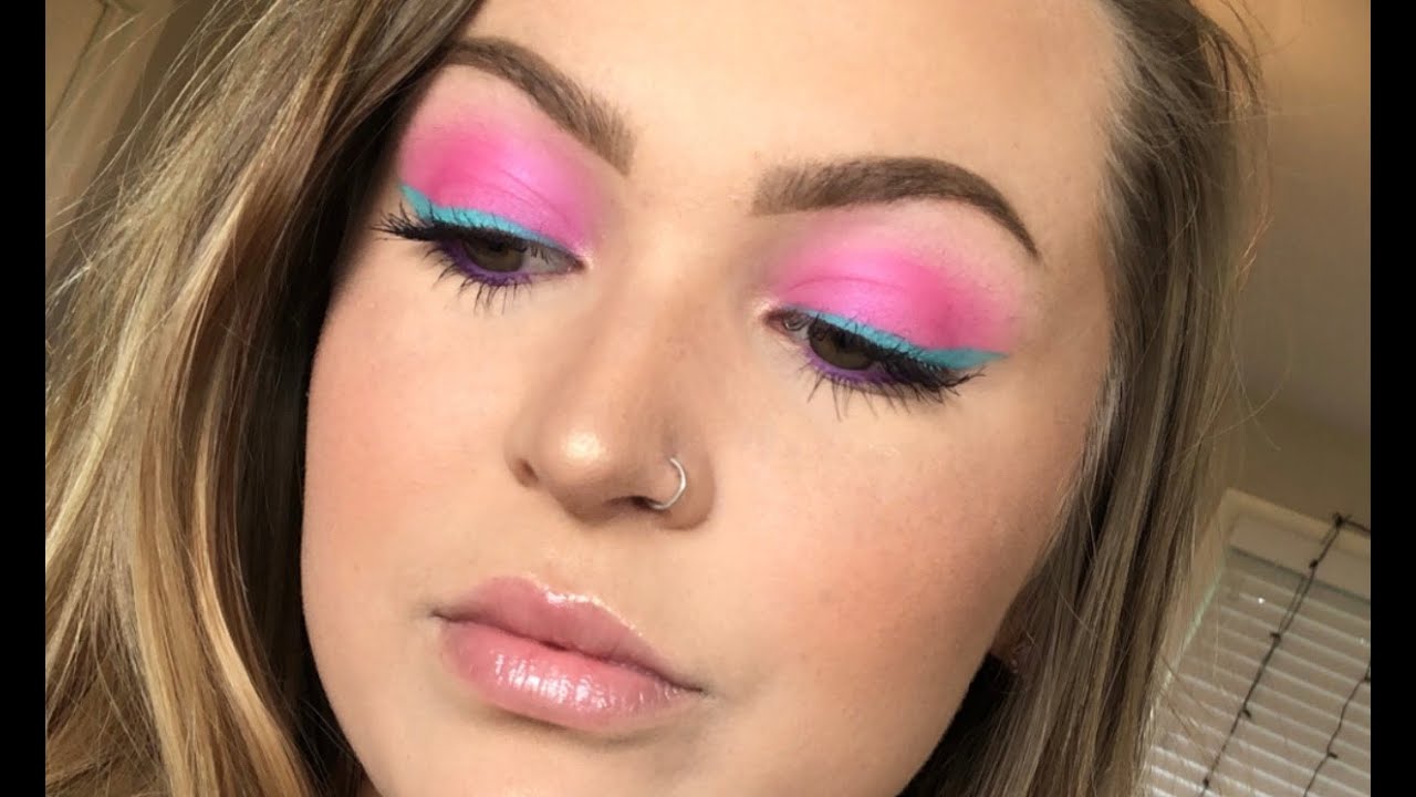 L.A. GIRL SHOCK WAVE NEON LINER | PINK EYESHADOW MAKEUP TUTORIAL - YouTube