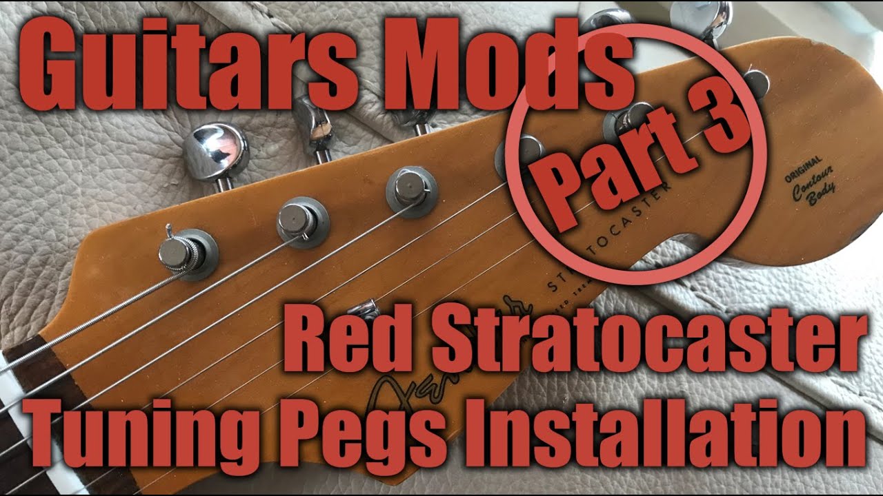 Guitar Mods Red Stratocastar Part 3 : Tuning Peg Installation