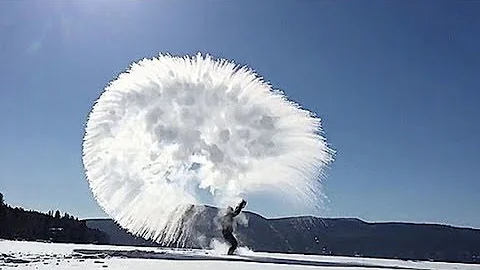 *INCREDIBLE* Boiling water in -50°C turns into instant ice crystals