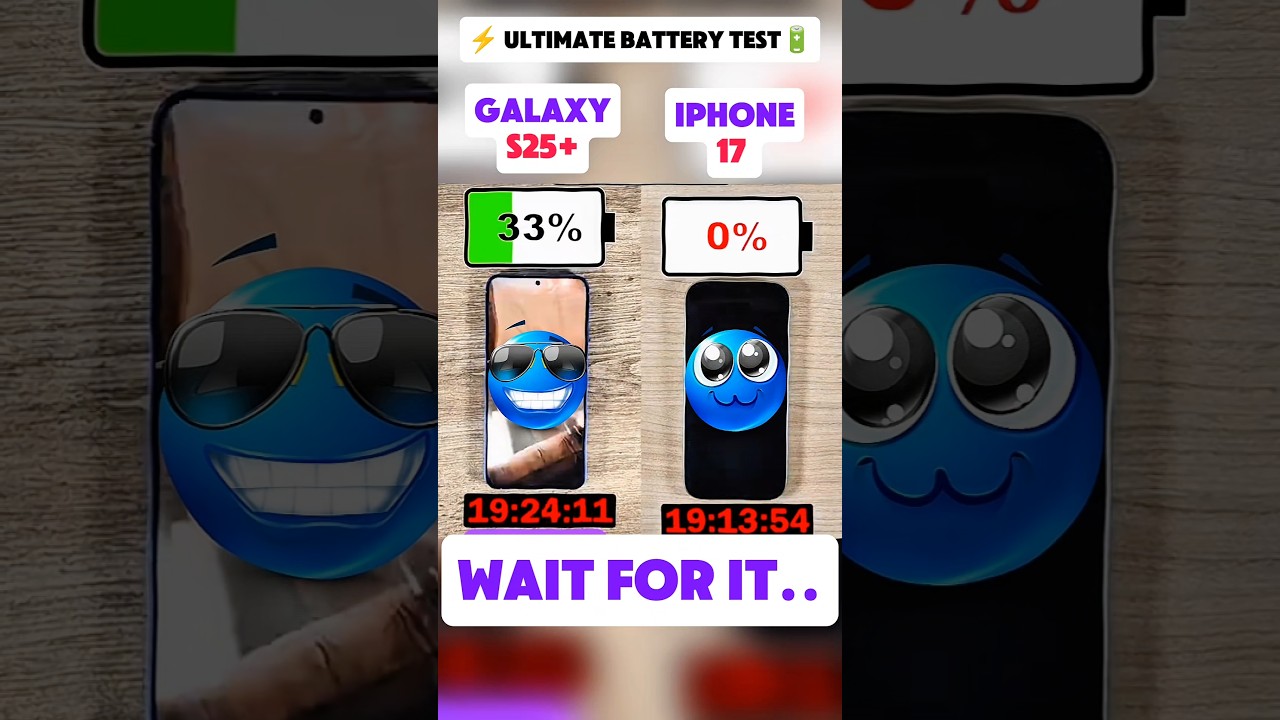 💥🎉 SAMSUNG GALAXY S25+ vs IPHONE 17 _🔋 BATTERY TEST!!🔥🔥